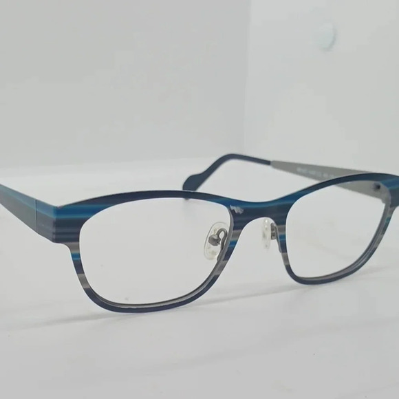 NWT WOMEN\'S JEAN RENO EYEGLASS FRAMES 1405 GREY BLUE